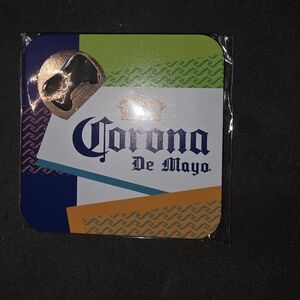 Corona De Mayo Coaster Set with Bottle Opener - Blue, Green, Orange